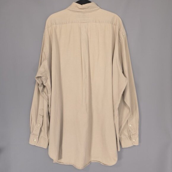 RALPH LAUREN Men's Shirt BLAKE Size XL Vintage SINGAPORE MADE‎ Cotton Tan Brown - Picture 3 of 9